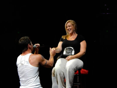That would be Nick Lachey on his knees singing to us.