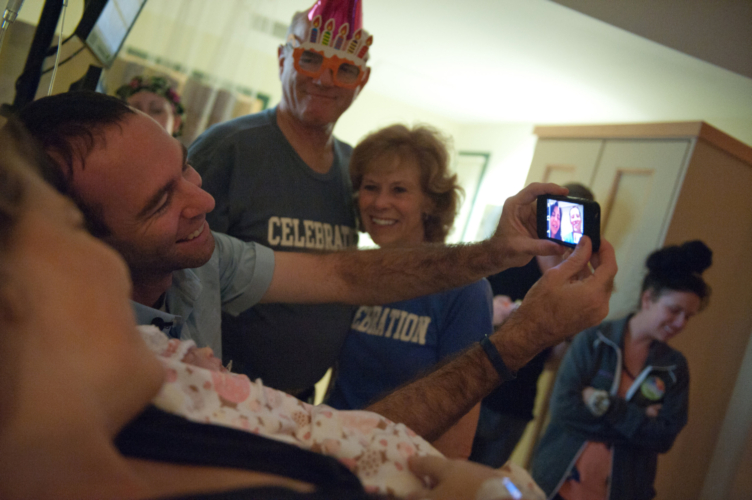 Face timing with Uncle Michael, Aunt Mayra and Sophie's cousins Alex and Ryder.